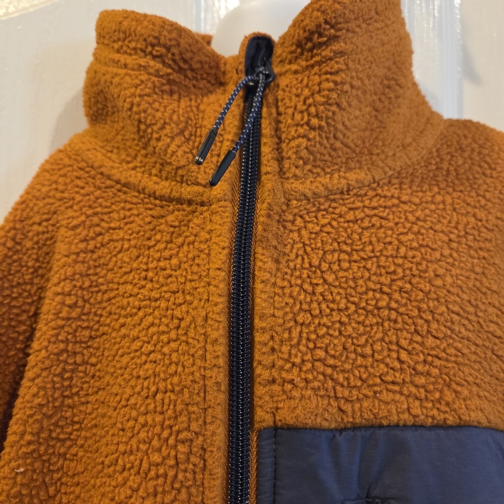 Kari Traa Fleece Sweater Athletic Jacket Full Zip Womens Small Burnt Orange Blue - Picture 3 of 9